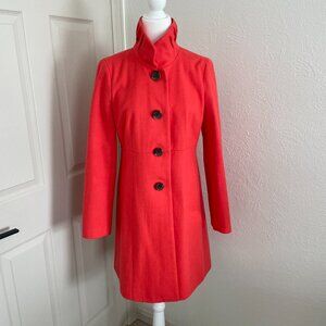 J Crew Coral Ruffle Collar Wool Coat - Size 8